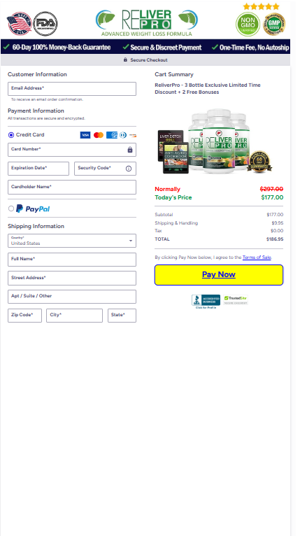 Reliver Pro Secured Checkout Form